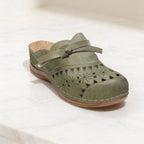 Patricia - Bow Hollow Out Flat Mules