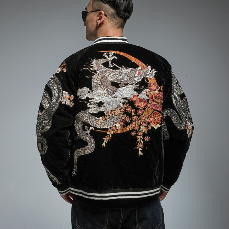 WLS Embroidered Dragon Sukajan Jacket
