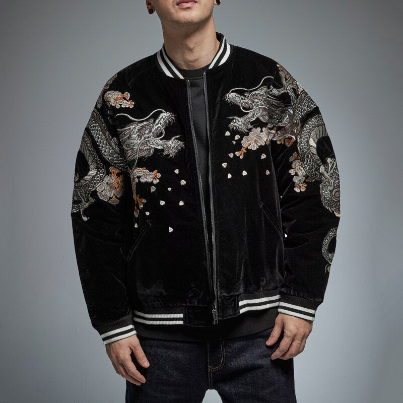 WLS Embroidered Dragon Sukajan Jacket