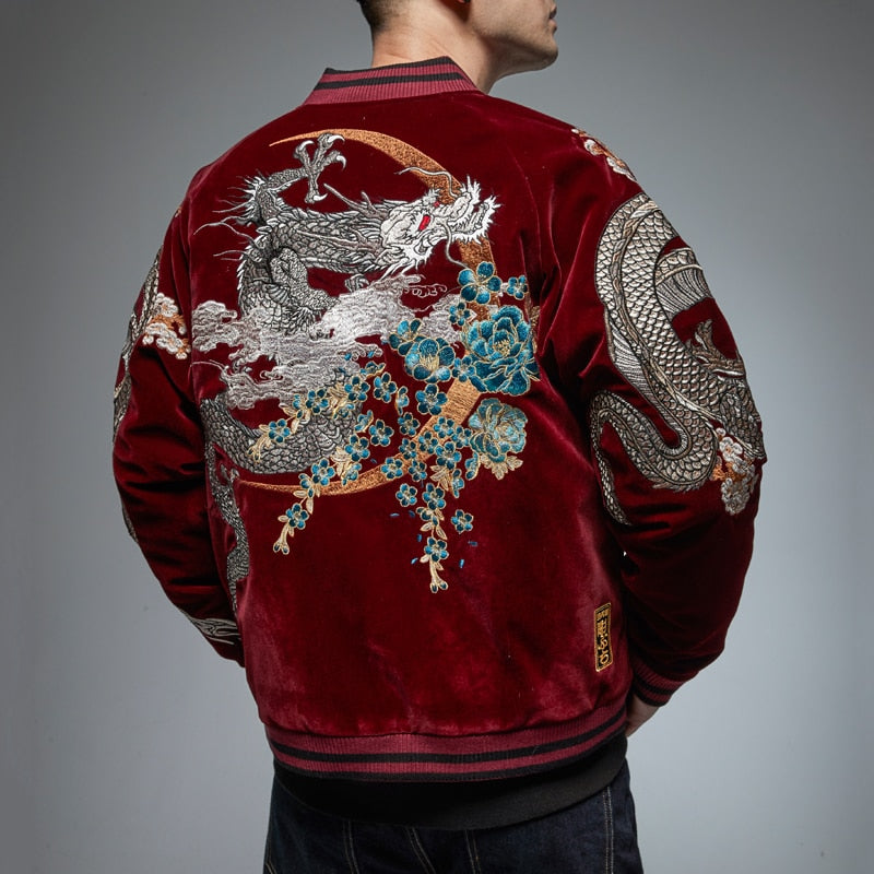 WLS Embroidered Dragon Sukajan Jacket