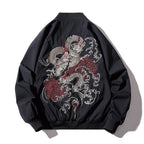 WLS Dragon Embroidered Pilot Bomber Jacket