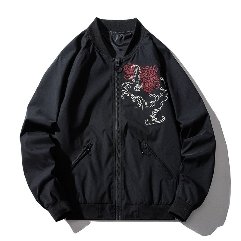 WLS Dragon Embroidered Pilot Bomber Jacket