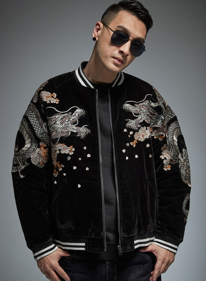 WLS Embroidered Dragon Sukajan Jacket