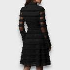 Noelle | Sheer Fringe Midi Dress