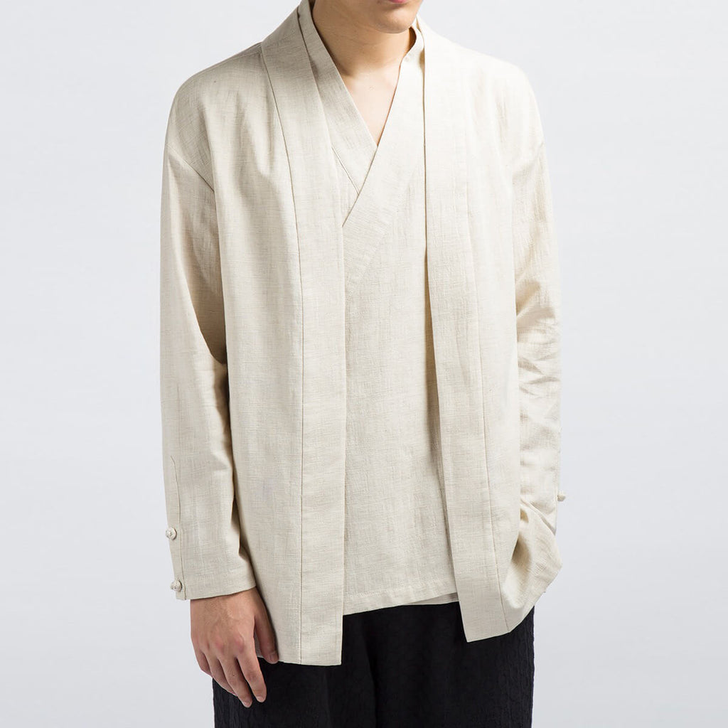 WLS Zen Kimono+Cardigan in One Beige