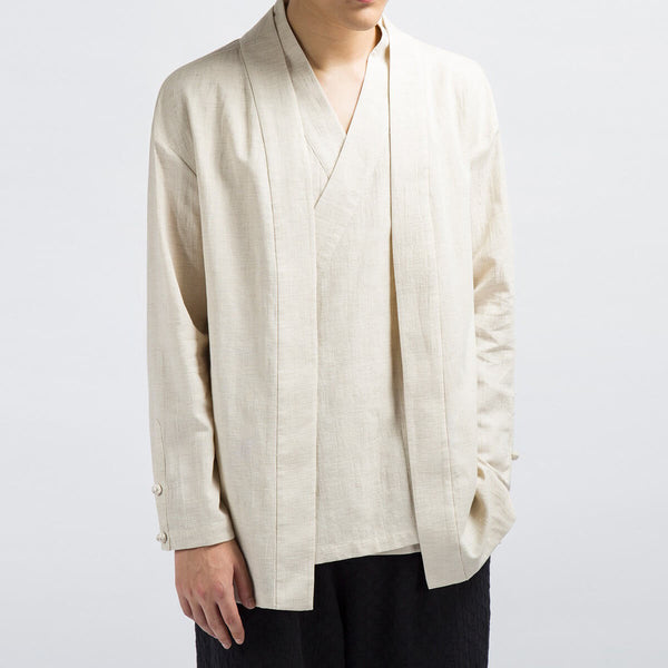 WLS Zen Kimono+Cardigan in One Beige