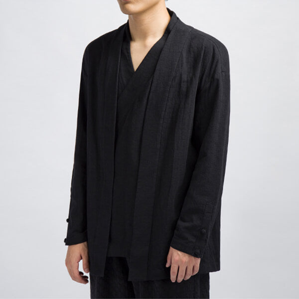 WLS Zen Kimono+Cardigan in One Black