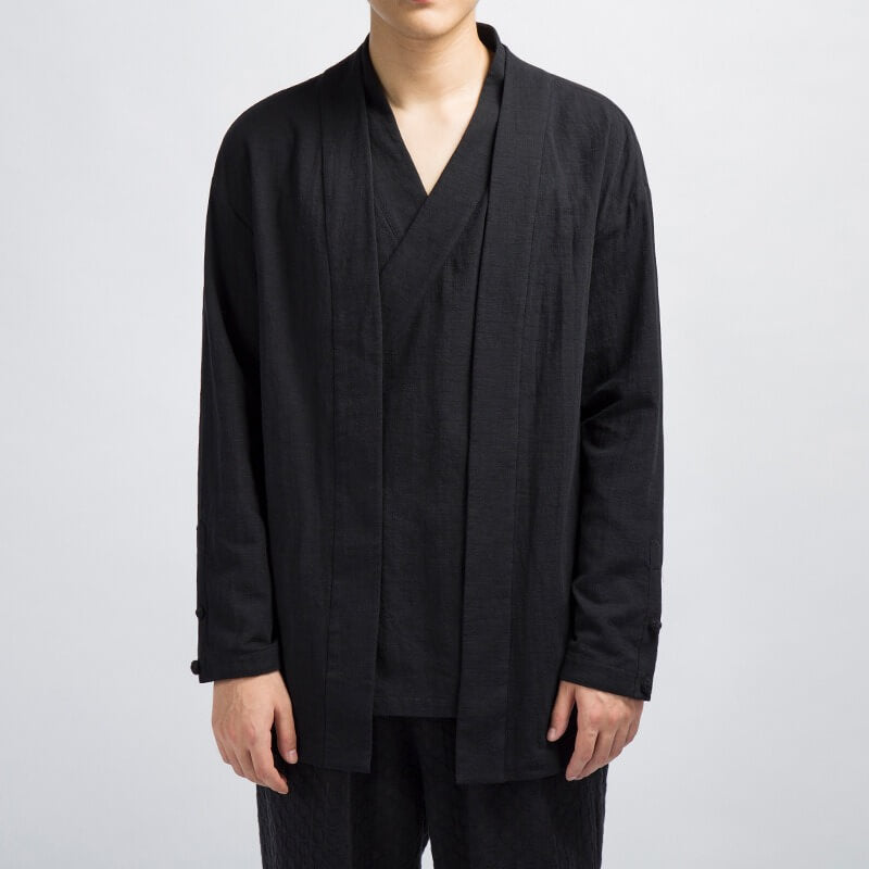 WLS Zen Kimono+Cardigan in One Black