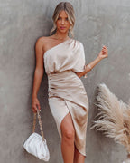 Tamari™ | Elegant Satin Midi Dress