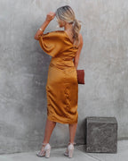 Tamari™ | Elegant Satin Midi Dress