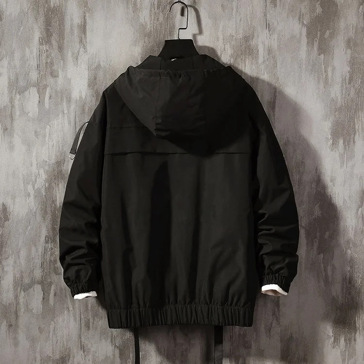 WLS Function Ribbon Multi-pocket Hooded Jacket