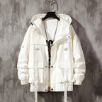 WLS Function Ribbon Multi-pocket Hooded Jacket